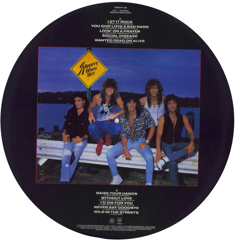 Bon Jovi Slippery When Wet UK picture disc LP (vinyl picture disc album) 042283246713