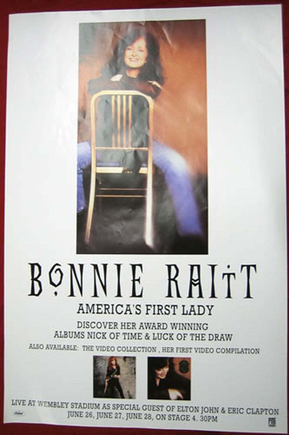 Bonnie Raitt America's First Lady UK poster 30 X 20