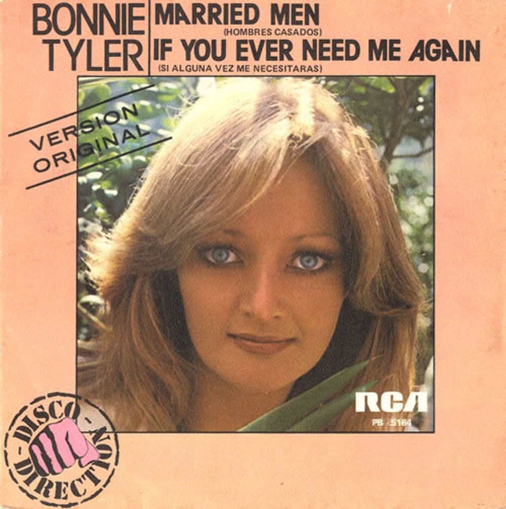 Bonnie Tyler Married Men Spanish 7" vinyl single (7 inch record / 45) PB5164