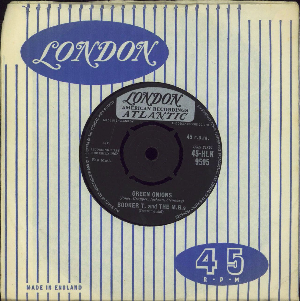 Booker T. & The M.G.'s Green Onions - 1st - EX UK 7" vinyl single (7 inch record / 45) 45-HLK9595