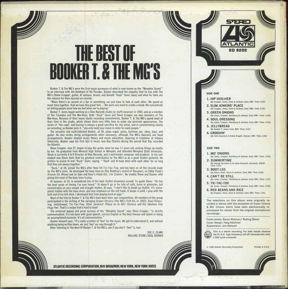 Booker T. & The M.G.'s The Best Of Booker T. & The MG's US vinyl LP album (LP record)