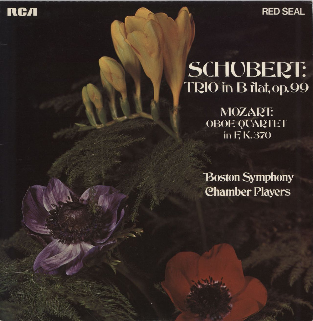 Boston Symphony Chamber Players Schubert: Trio in B Flat, Op.99 / Mozart: Oboe Quartet in E, K.370 UK vinyl LP album (LP record) LSB4014