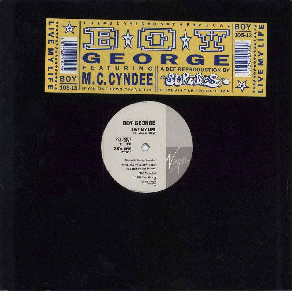 Boy George Live My Life UK 12" vinyl single (12 inch record / Maxi-single) BOY105-13