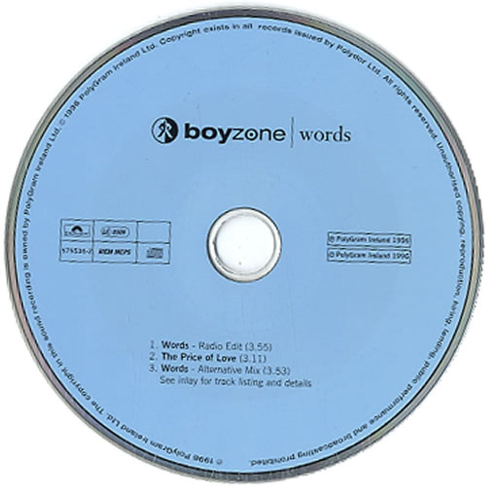 Boyzone Words German CD single (CD5 / 5") 5755362