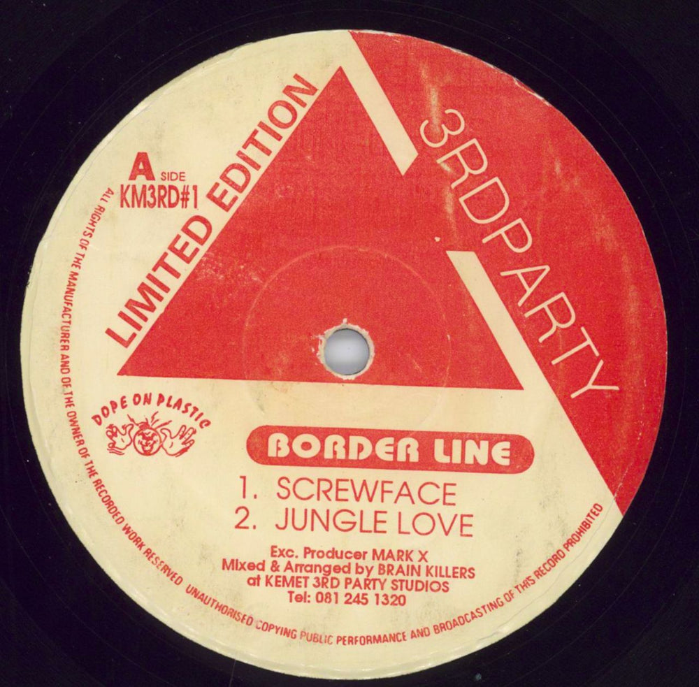 Brainkillers Screwface - Borderline EP UK 12" vinyl single (12 inch record / Maxi-single) KM3RD#1