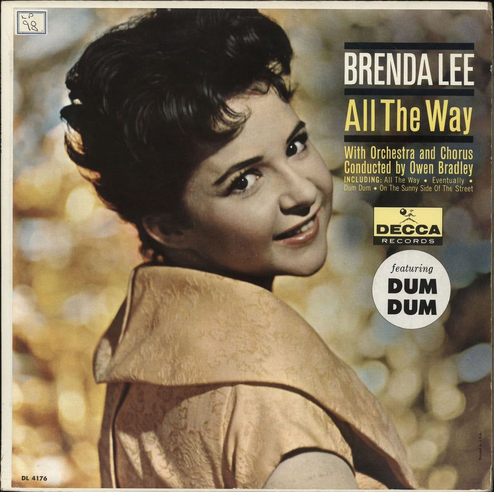 Brenda Lee All The Way US vinyl LP album (LP record) DL4176