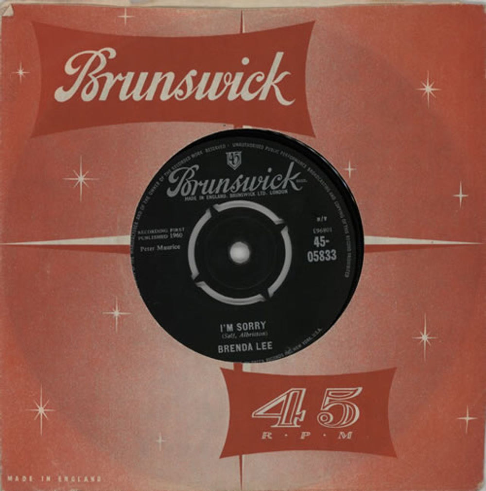 Brenda Lee I'm Sorry UK 7" vinyl single (7 inch record / 45) 45-05833