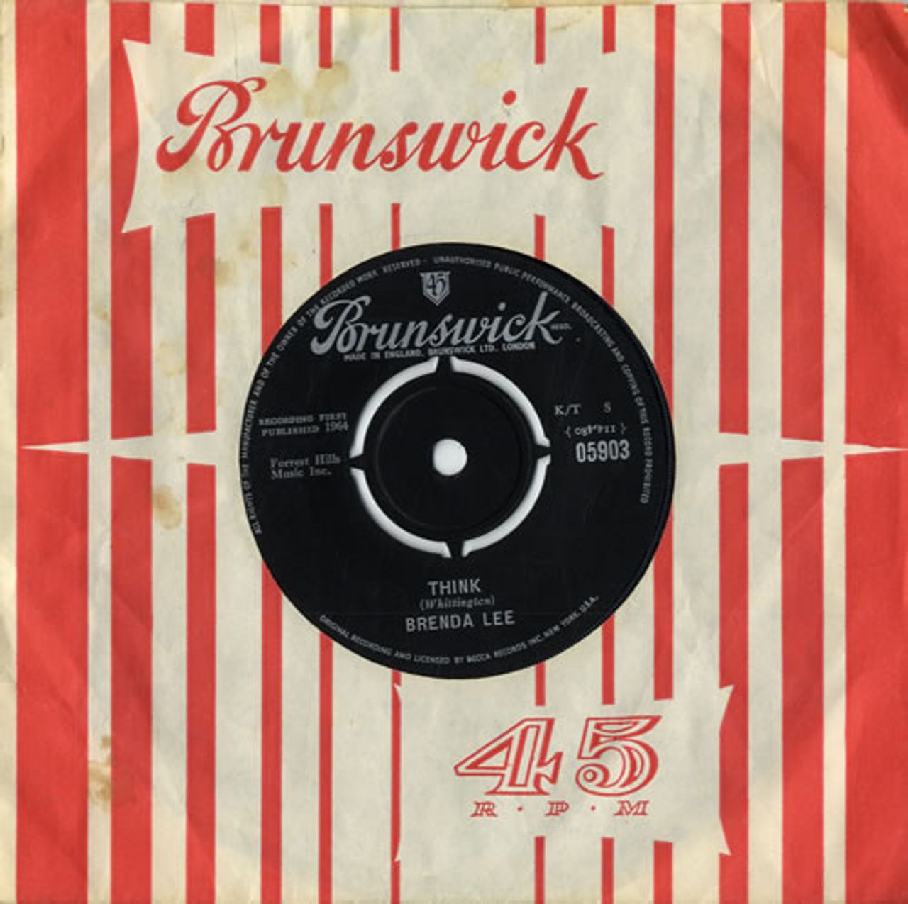 Brenda Lee Think UK 7" vinyl single (7 inch record / 45) 05903