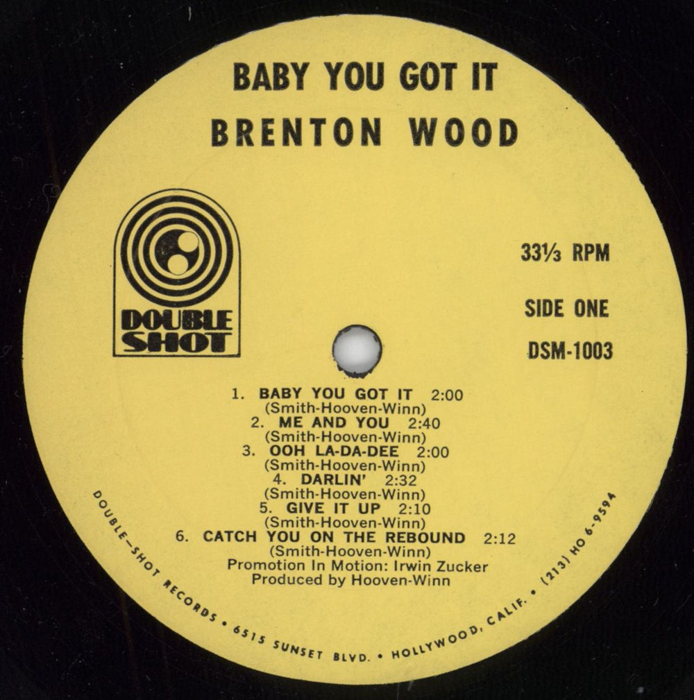 Brenton Wood Baby You Got It US vinyl LP album (LP record) BW5LPBA792424