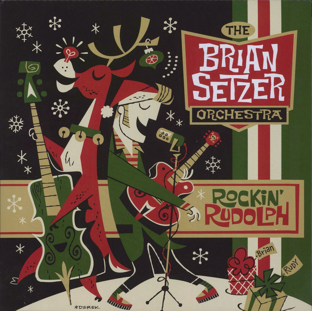 Brian Setzer Rockin' Rudolph - Green Vinyl US vinyl LP album (LP record) 51042-1