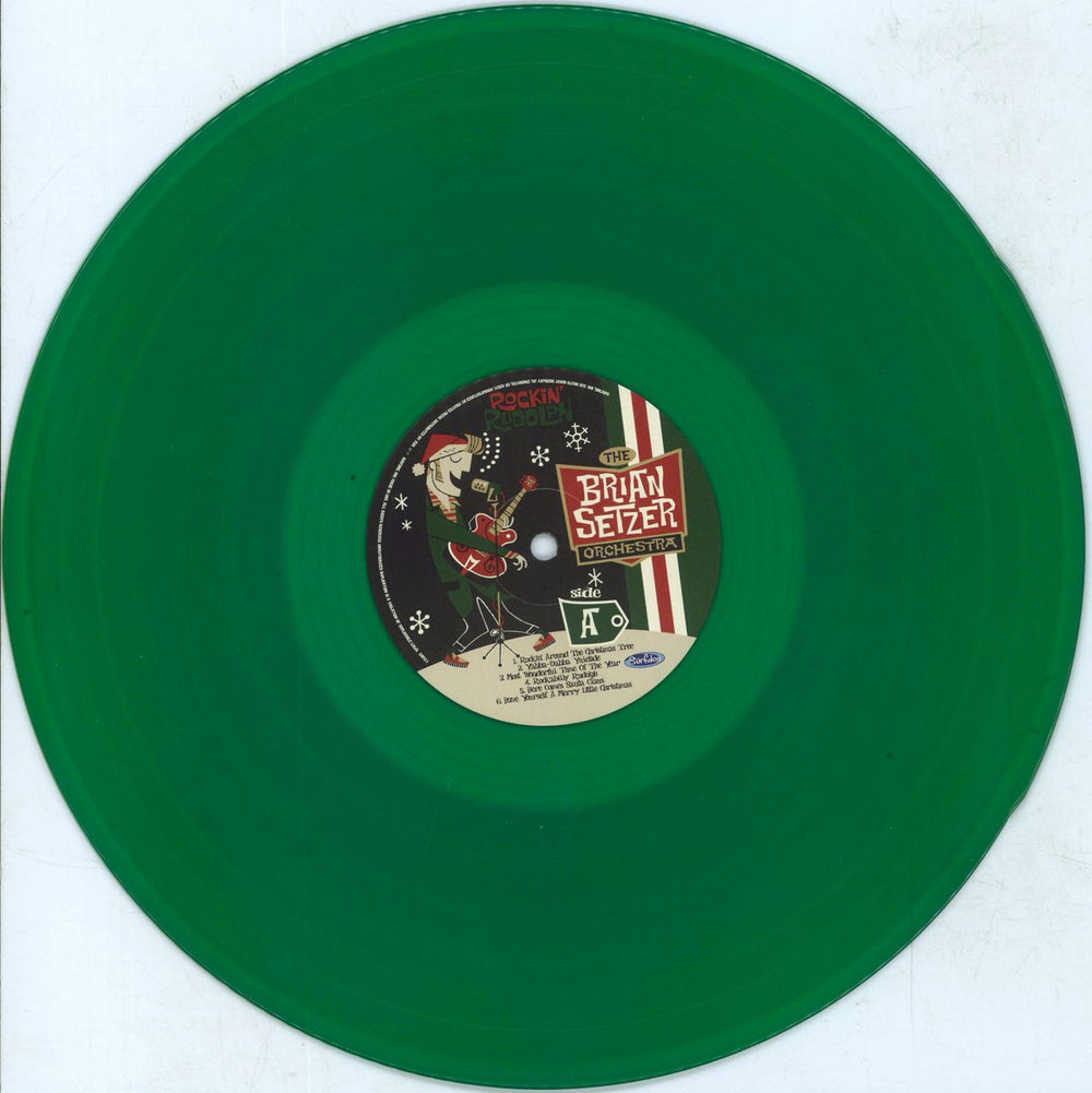 Brian Setzer Rockin' Rudolph - Green Vinyl US vinyl LP album (LP record) SETLPRO800948