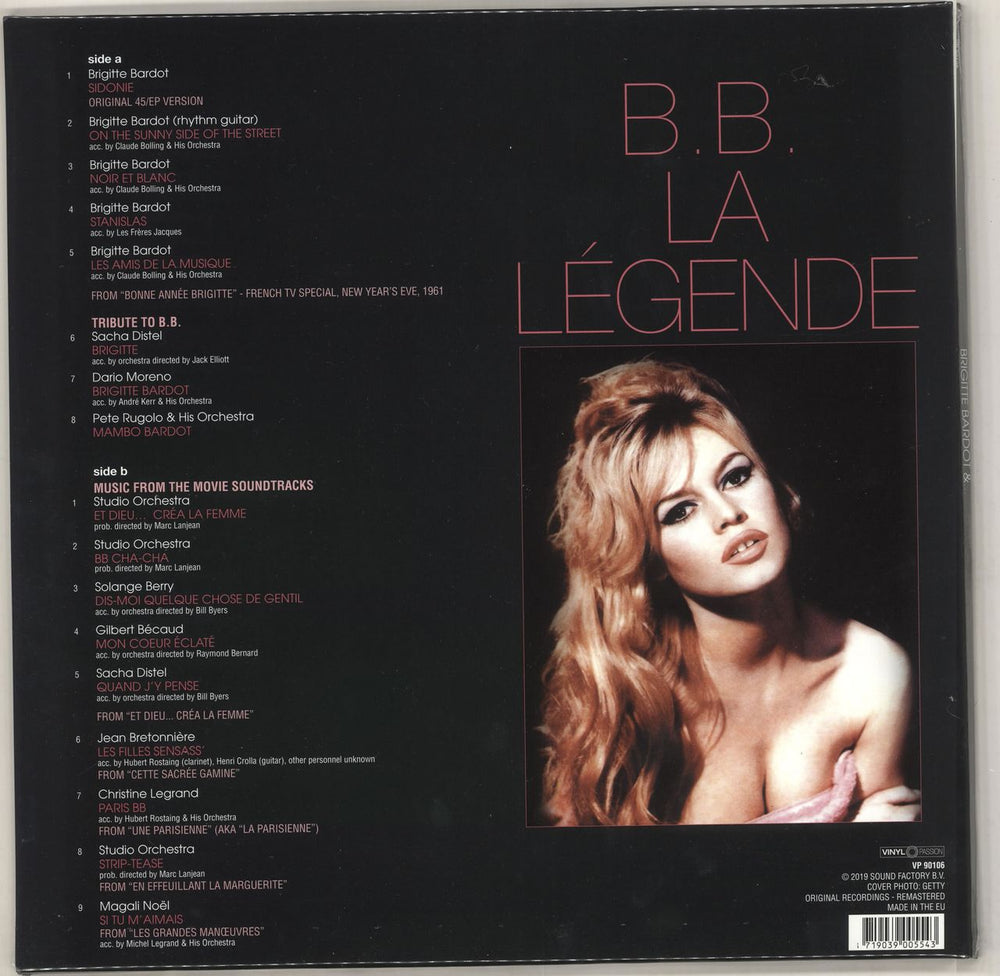 Brigitte Bardot B.B. La Légende - RSD19 - Pink Vinyl - Sealed UK vinyl LP album (LP record) 8719039005543