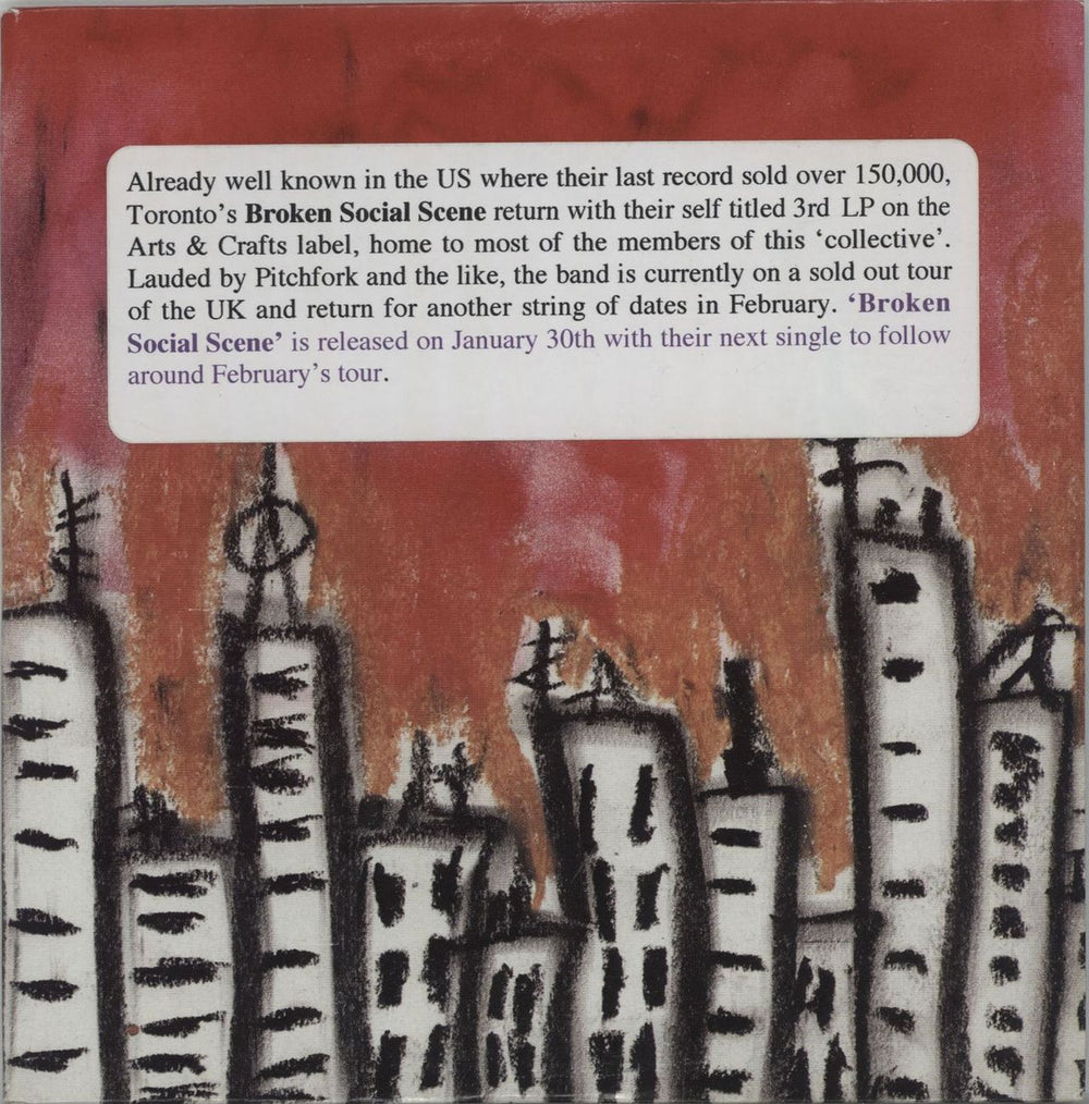 Broken Social Scene Broken Social Scene UK Promo CD album (CDLP) SLANG1035802P