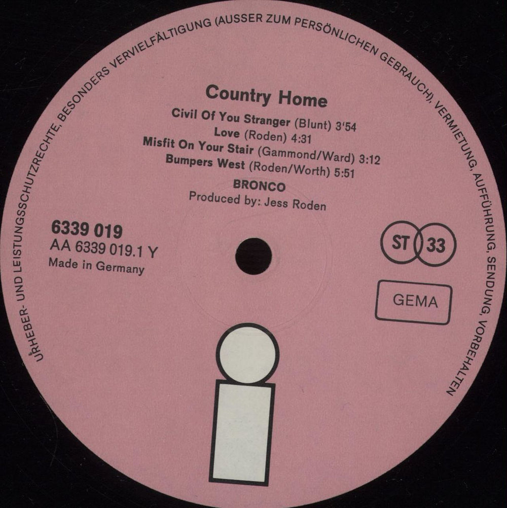 Bronco Country Home German vinyl LP album (LP record) NBOLPCO671567