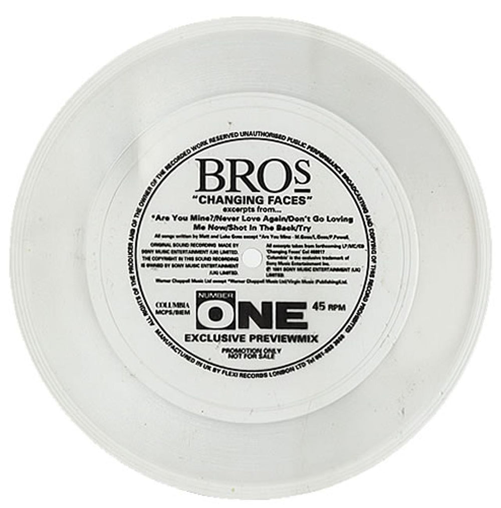 Bros Changing Faces Sampler Flexi UK 7" vinyl single (7 inch record / 45)