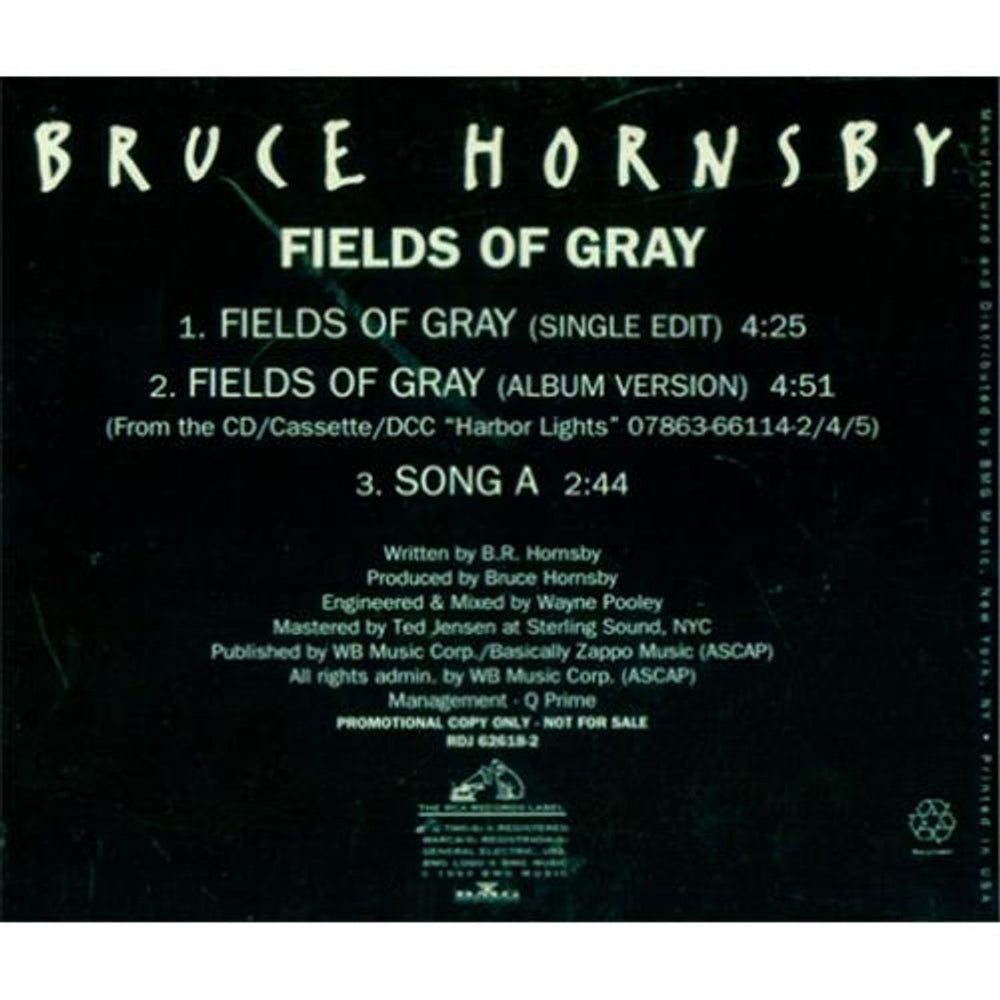 Bruce Hornsby Fields Of Gray US Promo CD single (CD5 / 5") RDJ-62618-2