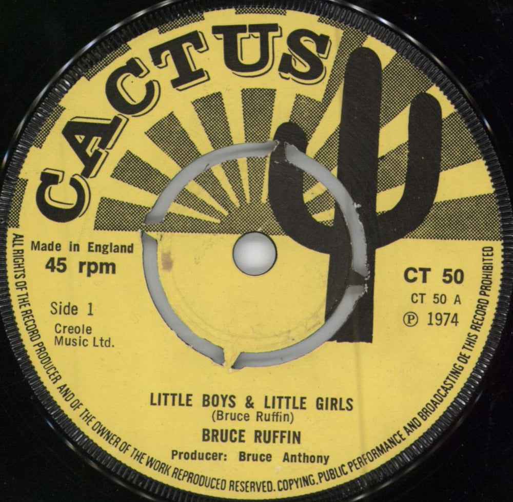 Bruce Ruffin Little Boys & Little Girls / Footsteps UK 7" vinyl single (7 inch record / 45) CT50