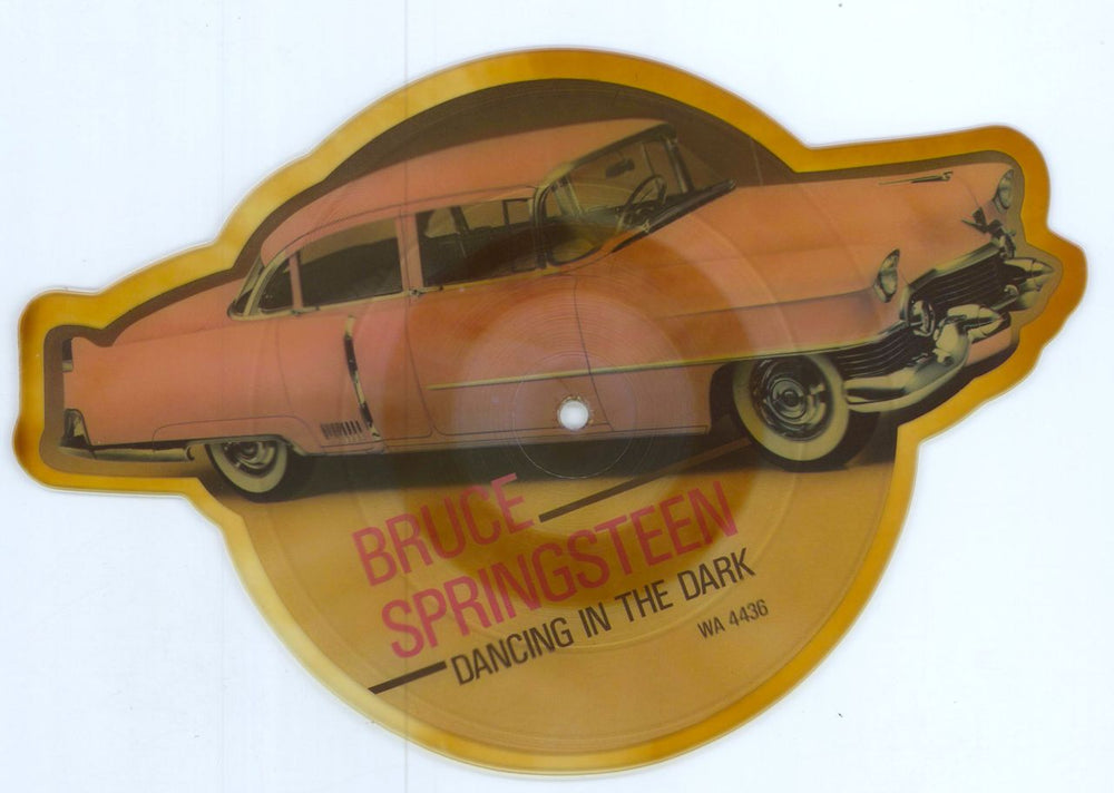 Bruce Springsteen Dancing In The Dark - Tea Stained UK shaped picture disc (picture disc vinyl record) WA4436