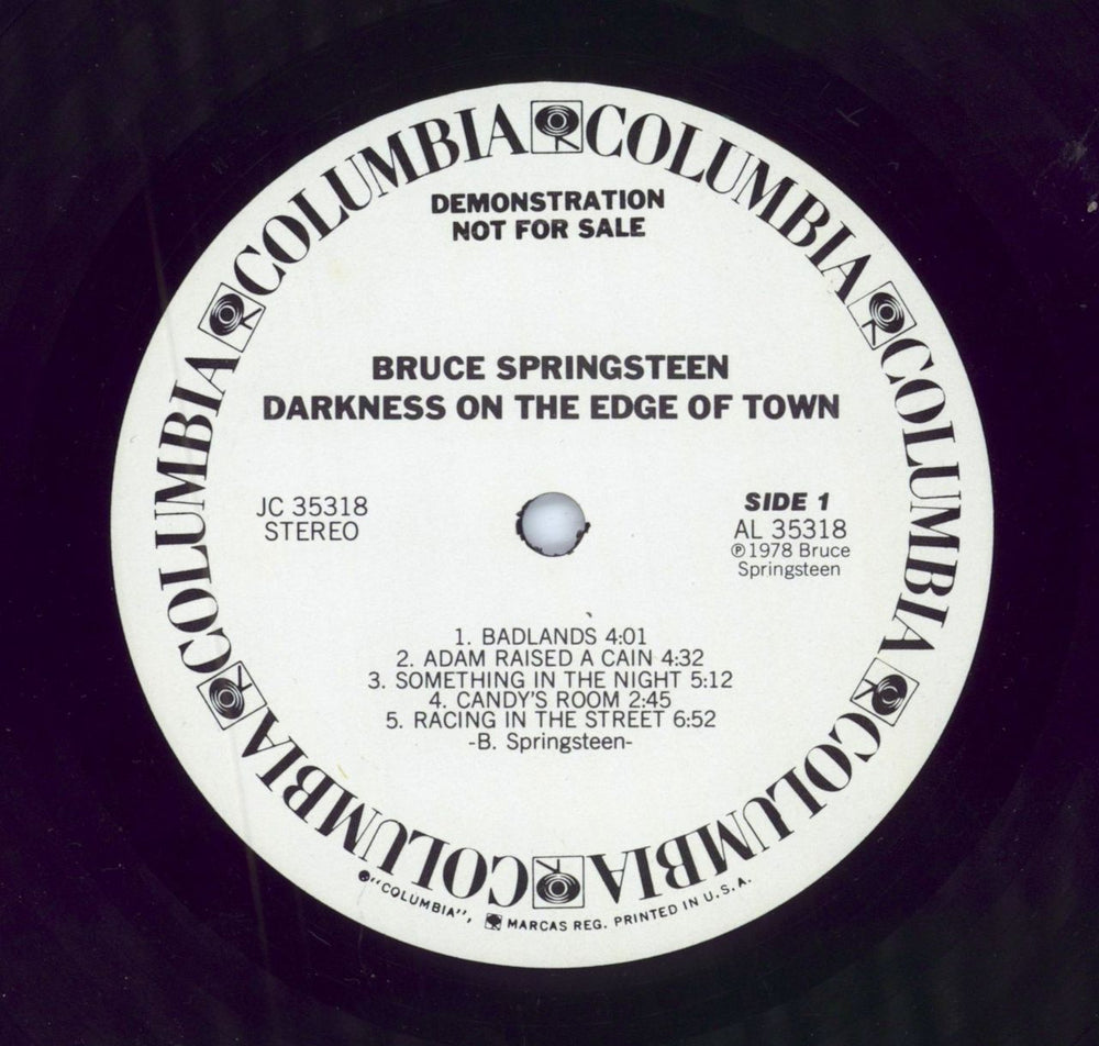 Bruce Springsteen Darkness On The Edge Of Town US Promo vinyl LP album (LP record) SPRLPDA69308