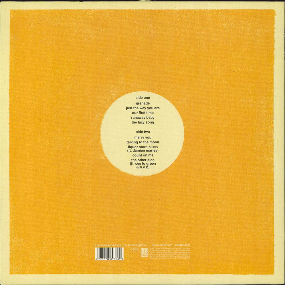 Bruno Mars Doo-Wops & Hooligans - Orange Vinyl UK vinyl LP album (LP record) 075678893032