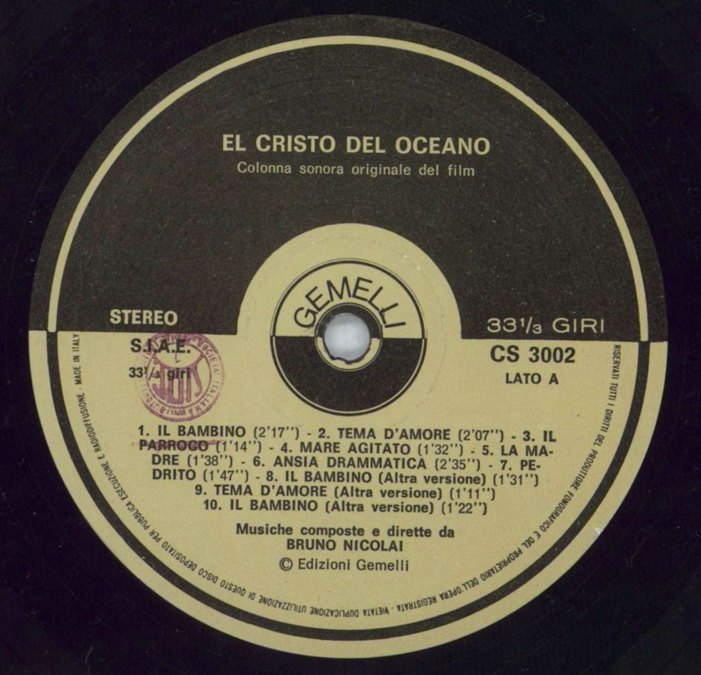 Bruno Nicolai El Cristo Del Oceano Italian vinyl LP album (LP record) QT0LPEL818261