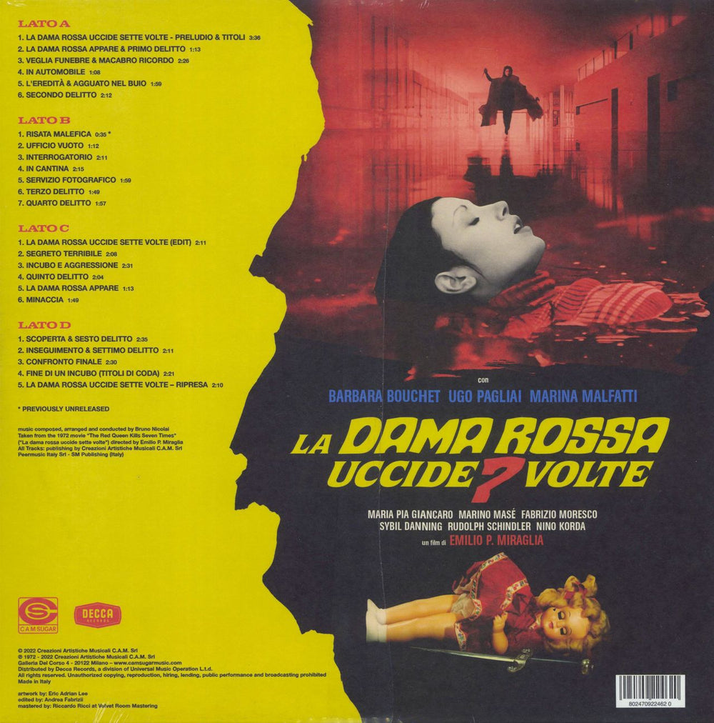 Bruno Nicolai La Dama Rossa Uccide 7 Volte - OST - Red Vinyl - Sealed US 2-LP vinyl record set (Double LP Album) 8024709224620