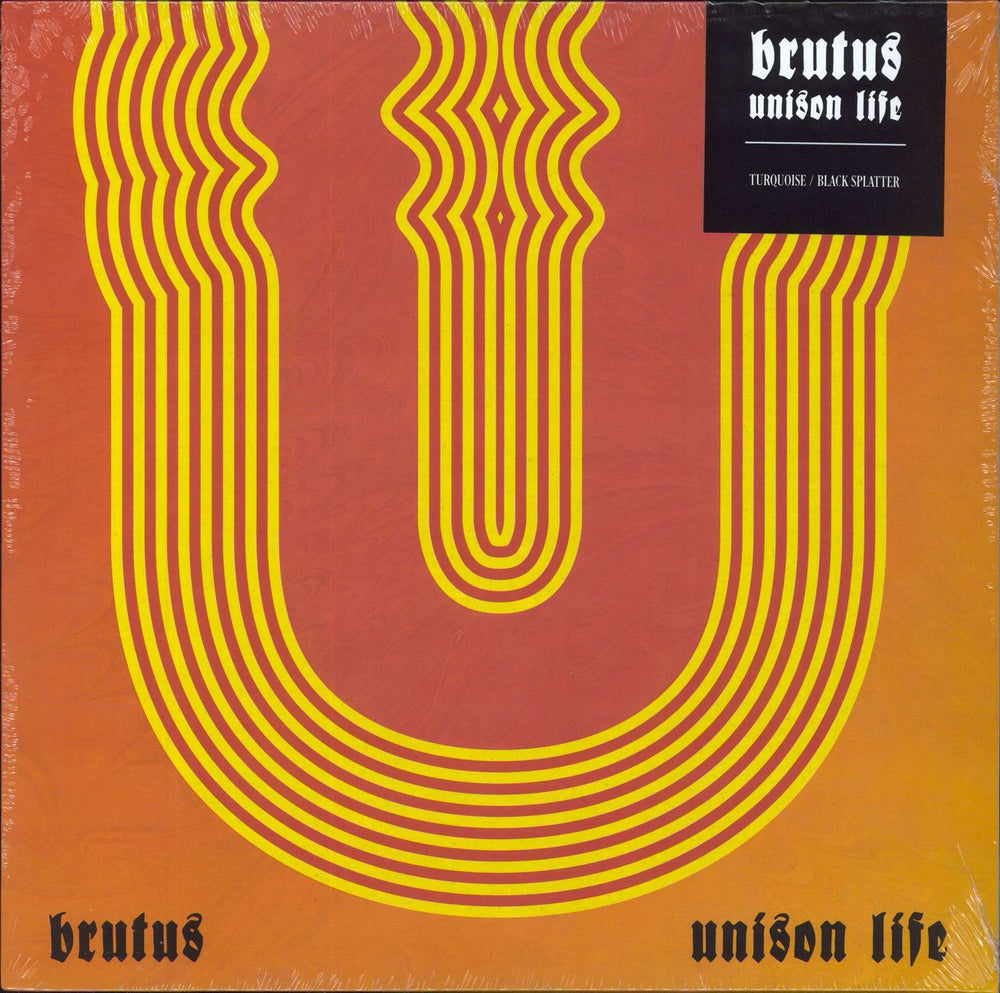 Brutus Unison Life - Turqouise and Black Splatter UK vinyl LP album (LP record) HOFF400LPB