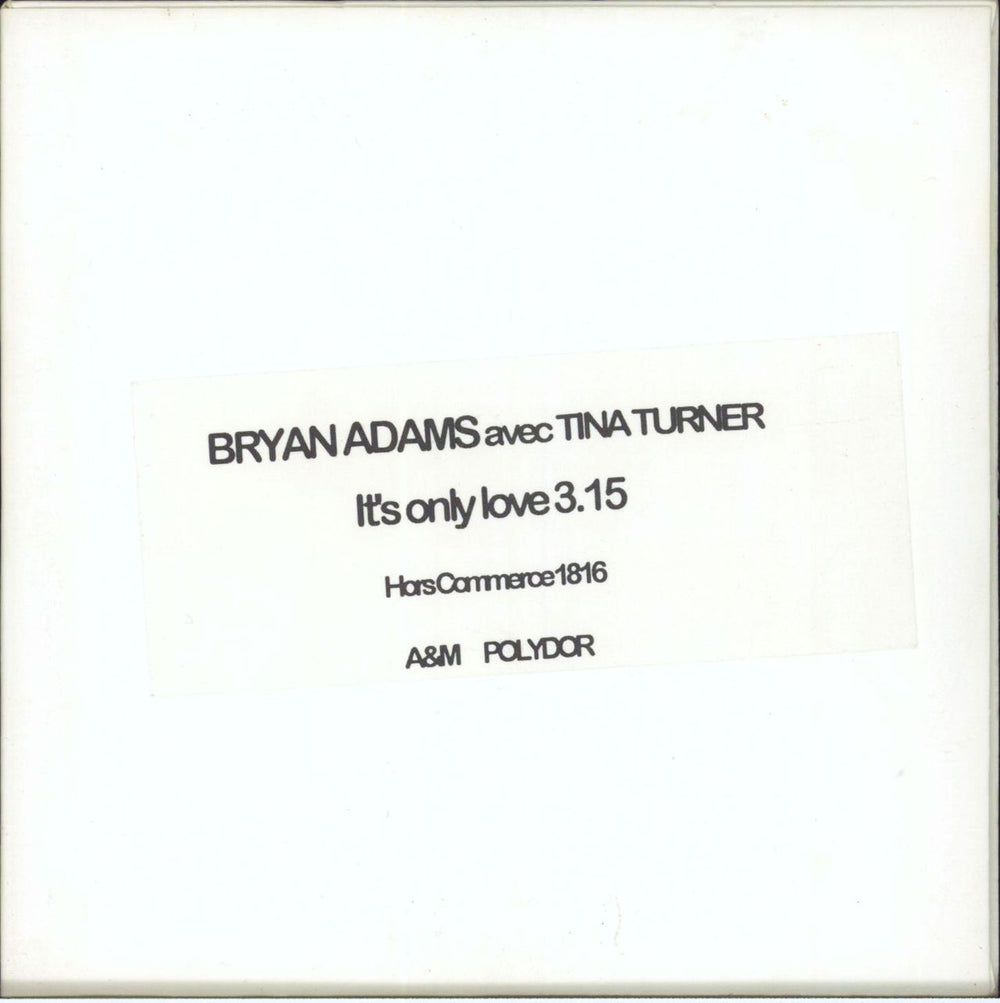 Bryan Adams It's Only Love French CD single (CD5 / 5") 1816