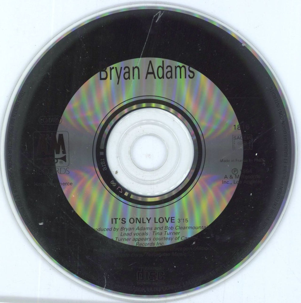 Bryan Adams It's Only Love French CD single (CD5 / 5")