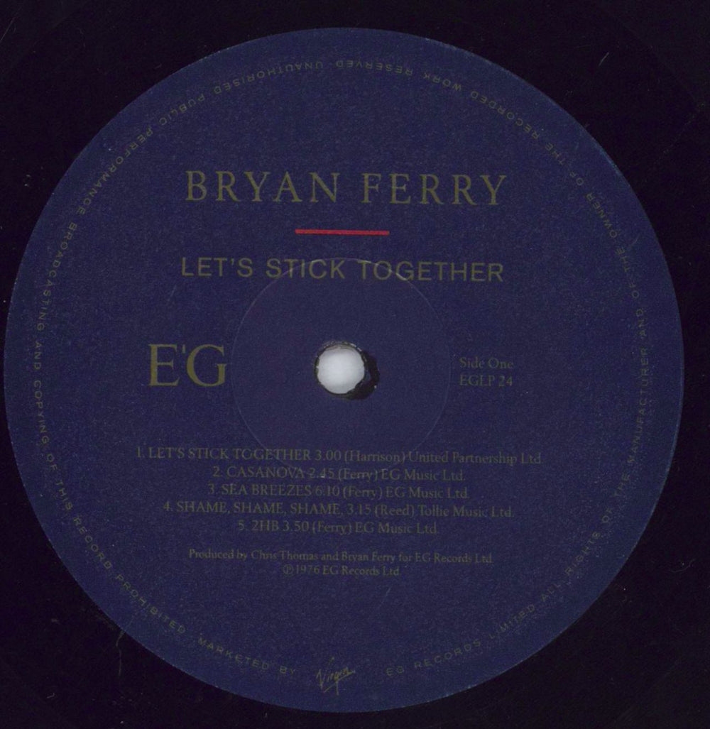 Bryan Ferry Let's Stick Together UK vinyl LP album (LP record) FERLPLE830920