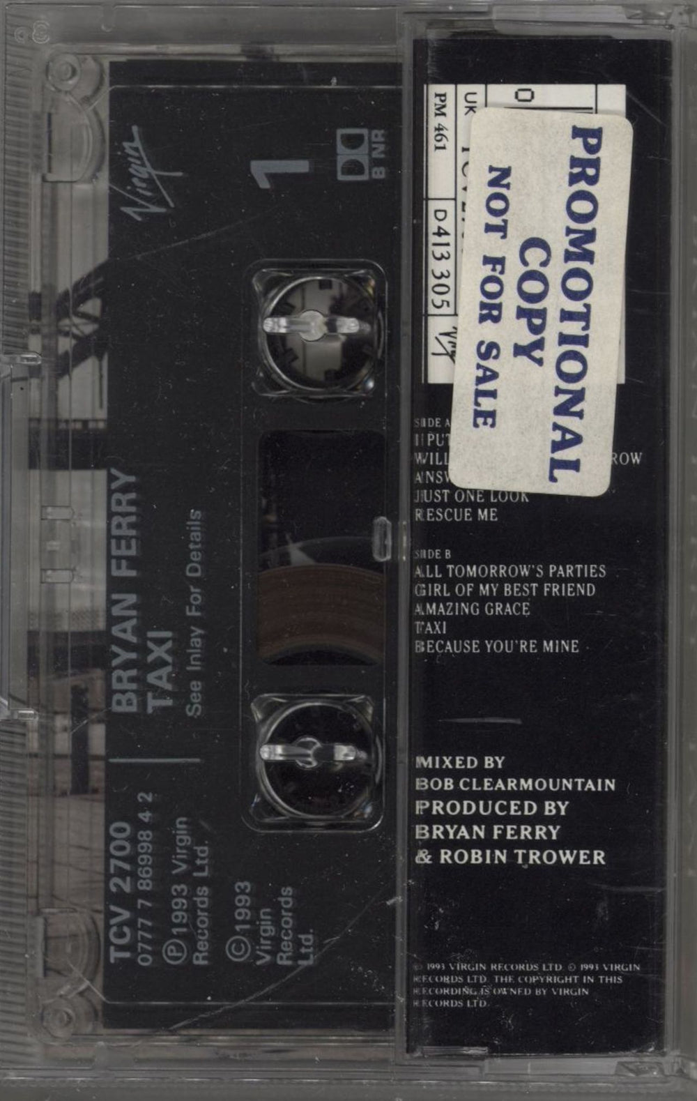 Bryan Ferry Taxi UK Promo cassette album