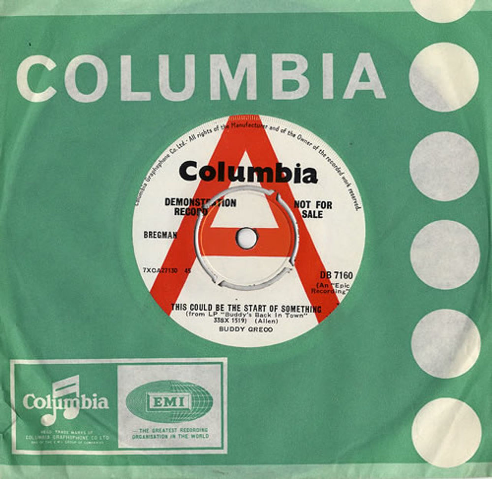 Buddy Greco This Could Be The Start Of Something - A Label UK Promo 7" vinyl single (7 inch record / 45) DB7160