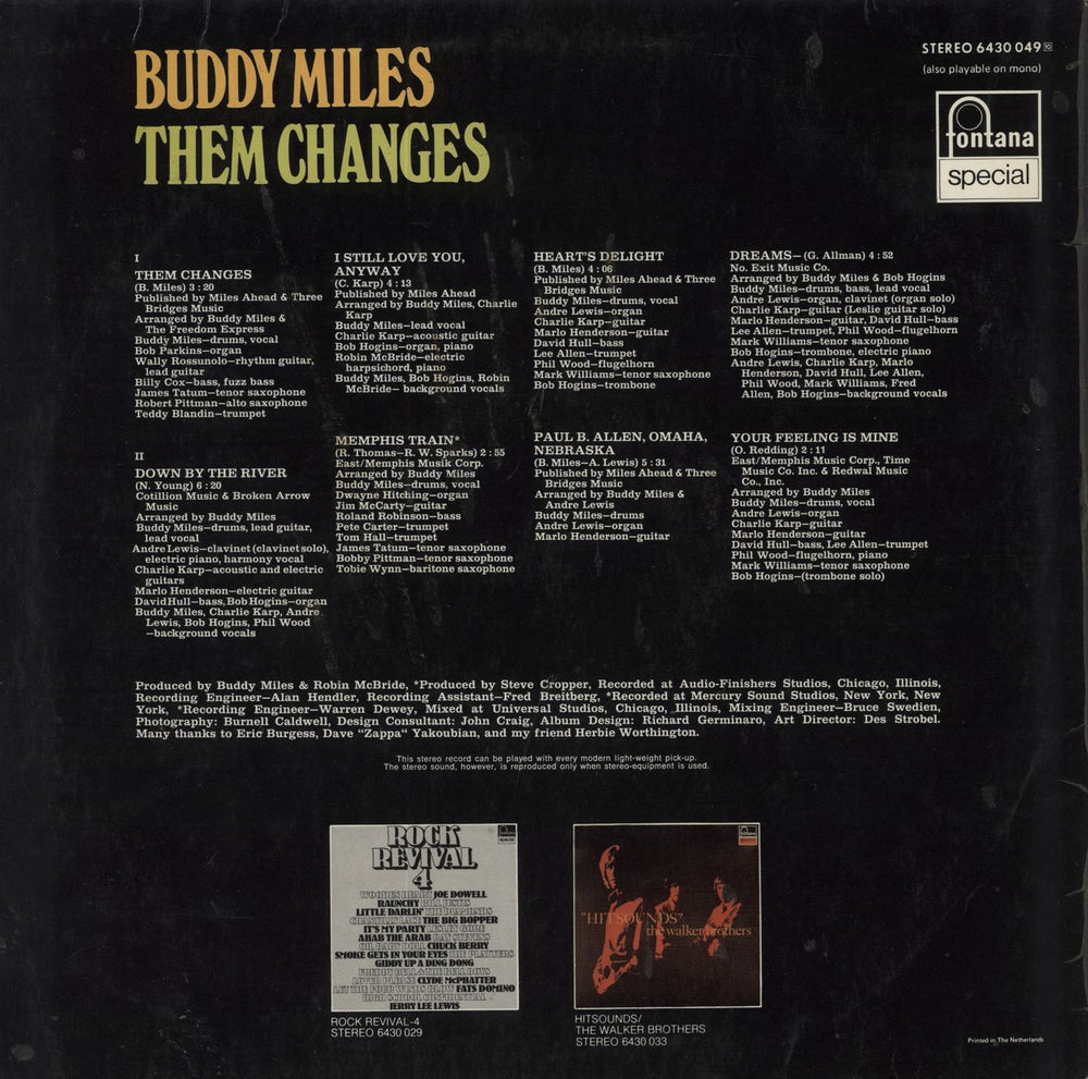 Buddy Miles Them Changes Dutch vinyl LP album (LP record)