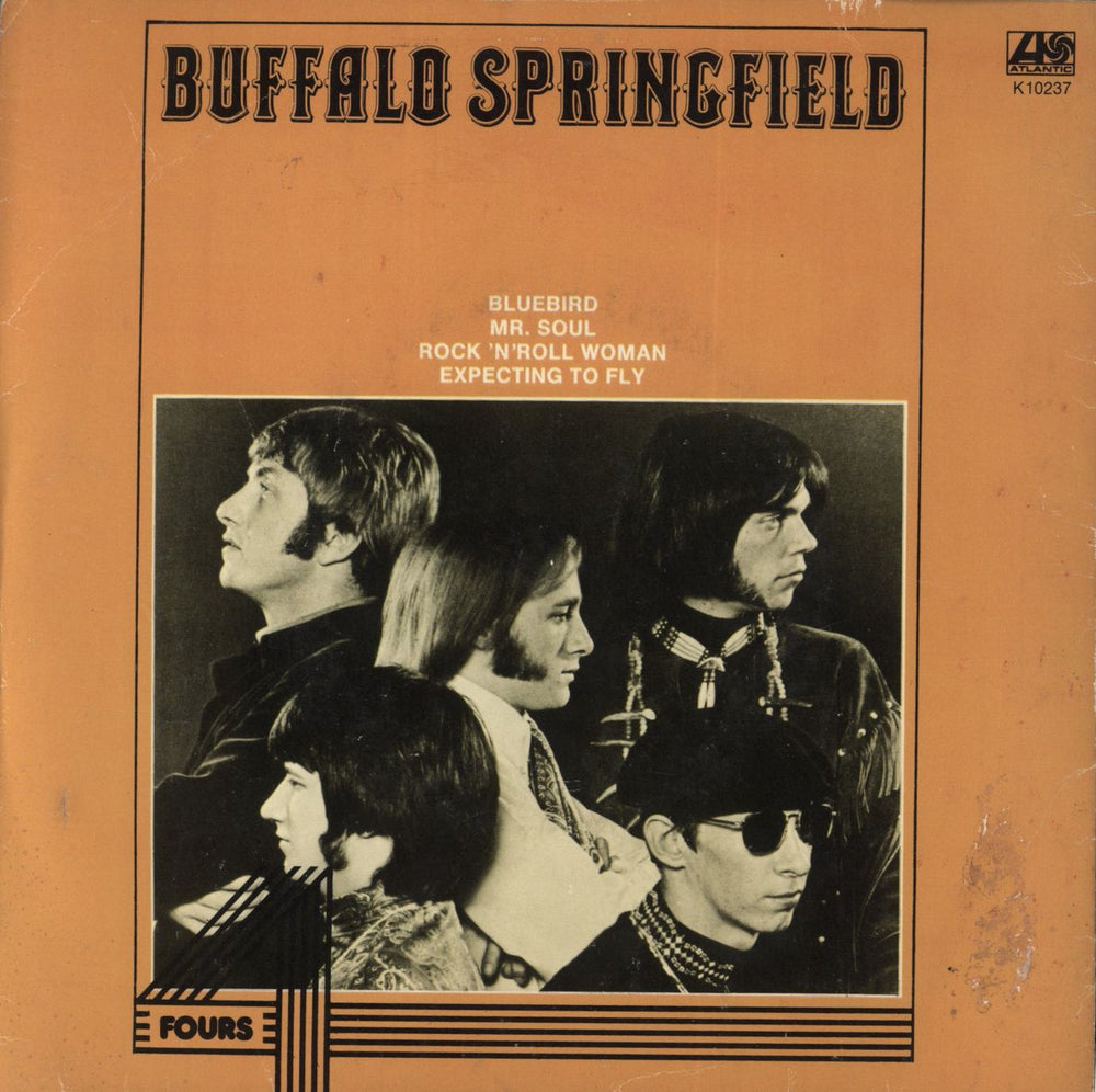 Buffalo Springfield Fours EP - A Label Promo + P/s UK Promo 7" vinyl single (7 inch record / 45) K10237X