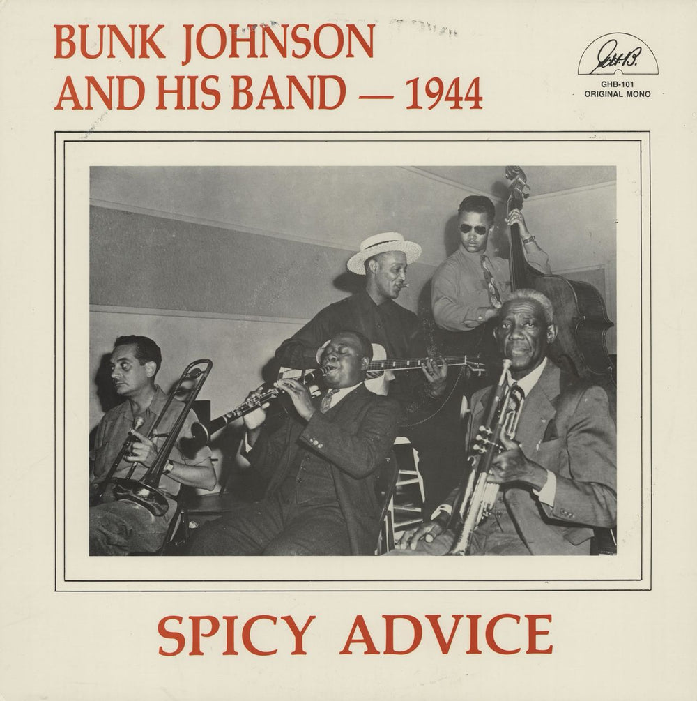 Bunk Johnson Spicy Advice US vinyl LP album (LP record) GHB-101