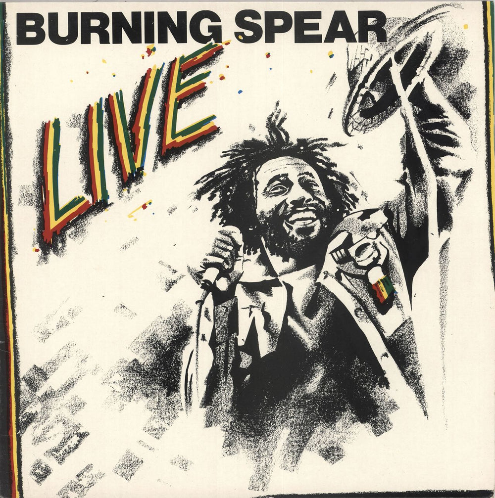 Burning Spear Live - Robert Stace/EMI UK vinyl LP album (LP record) ILPS9513