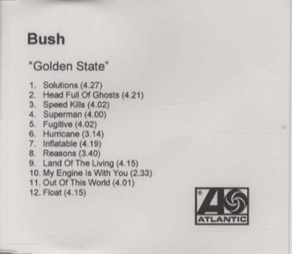 Bush Golden State UK CD-R acetate CD-R ACETATE