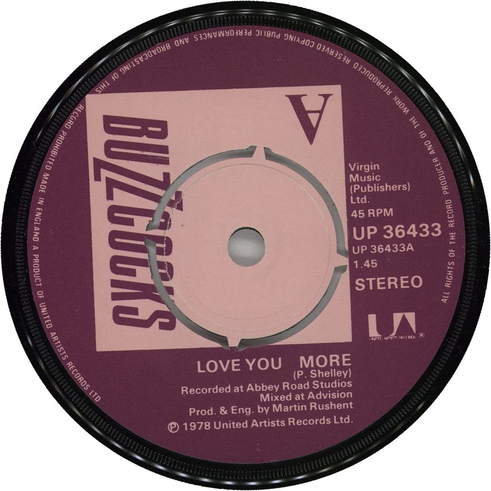 Buzzcocks Love You More UK 7" vinyl single (7 inch record / 45) UP36433