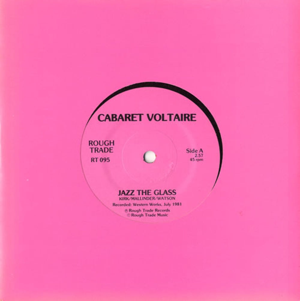 Cabaret Voltaire Jazz The Glass UK 7" vinyl single (7 inch record / 45) RT095