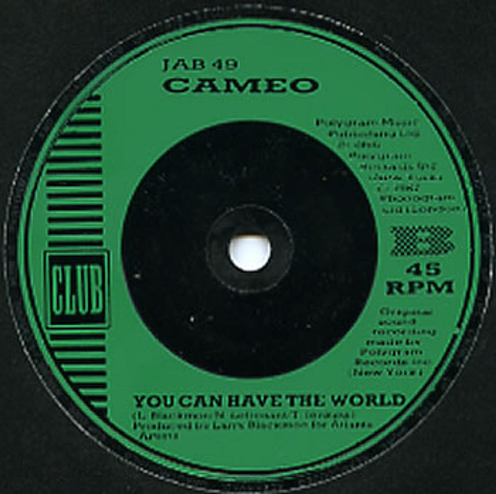 Cameo Back & Forth UK 7" vinyl single (7 inch record / 45) JAB49