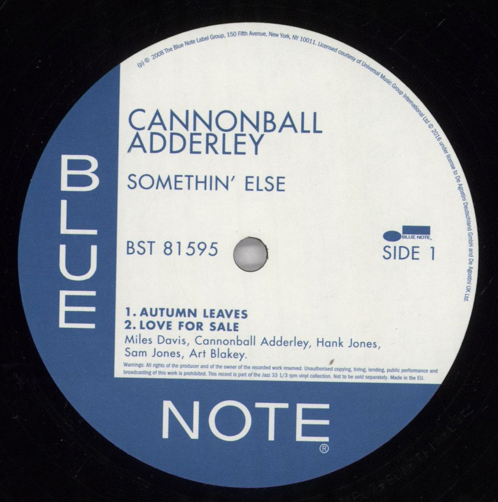 Cannonball Adderley Somethin' Else - 180gram Vinyl + Booklet UK vinyl LP album (LP record) ERLLPSO831968