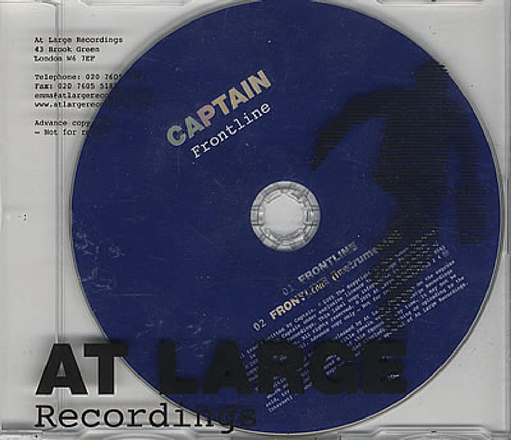 Captain Frontline UK Promo CD single (CD5 / 5") FUGCDDJ011