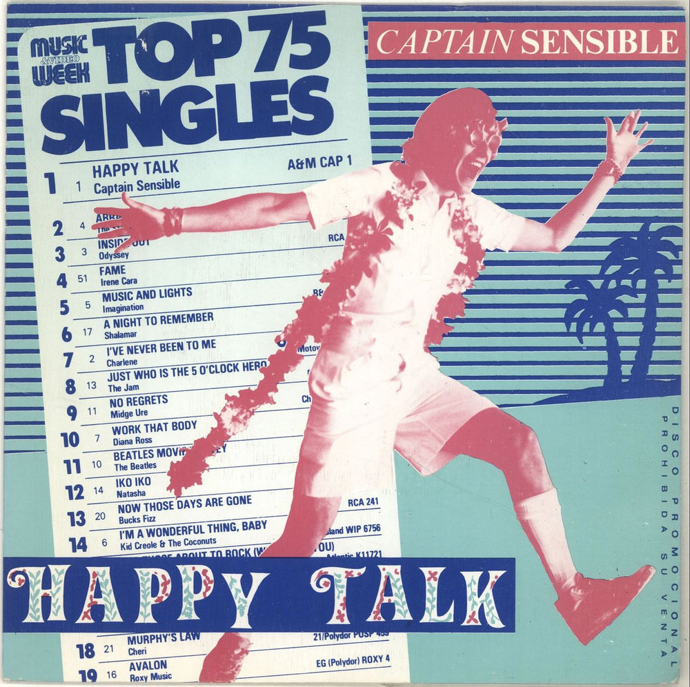 Captain Sensible Happy Talk Spanish Promo 7" vinyl single (7 inch record / 45) AMS-9218