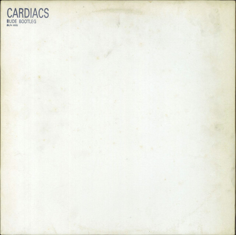 Cardiacs Rude Bootleg - Hand stamped labels UK vinyl LP album (LP record) ALPH0005