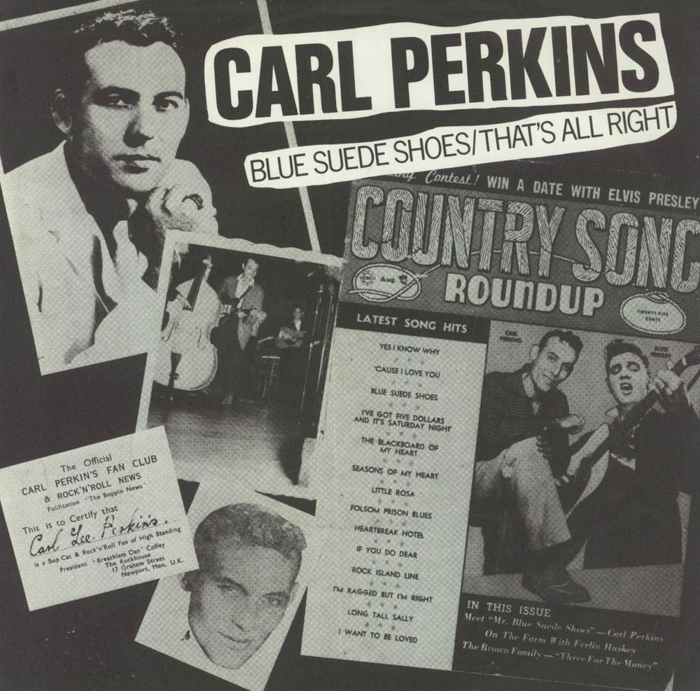 Carl Perkins (R&R) Blue Suede Shoes / That's All Right UK Promo 7" vinyl single (7 inch record / 45) UP36365