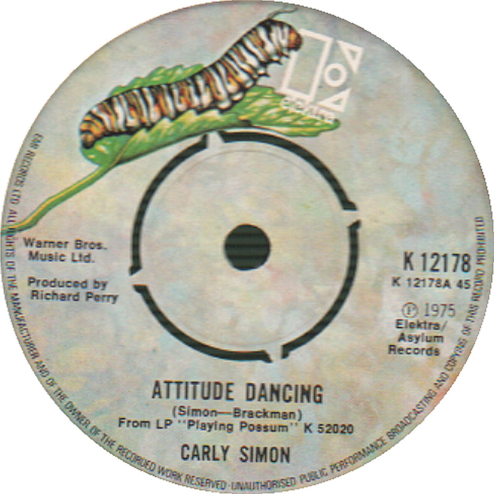 Carly Simon Attitude Dancing UK 7" vinyl single (7 inch record / 45) K12178