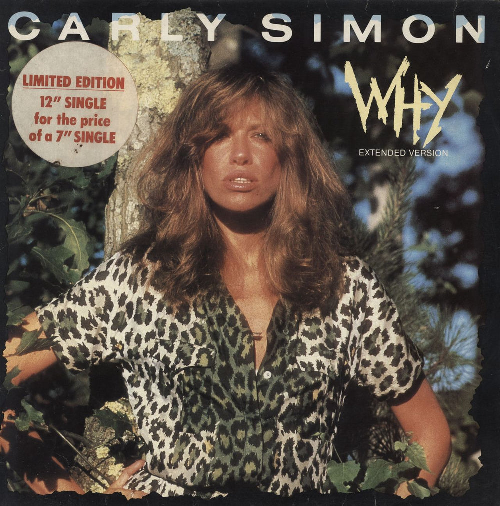 Carly Simon Why - Hype Sticker - EX UK 12" vinyl single (12 inch record / Maxi-single) K79300T