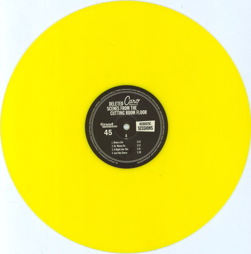 Caro Emerald Deleted Scenes From The Cutting Room Floor (Acoustic Sessions) - Yellow Vinyl Dutch 12" vinyl single (12 inch record / Maxi-single) 3C512DE794665