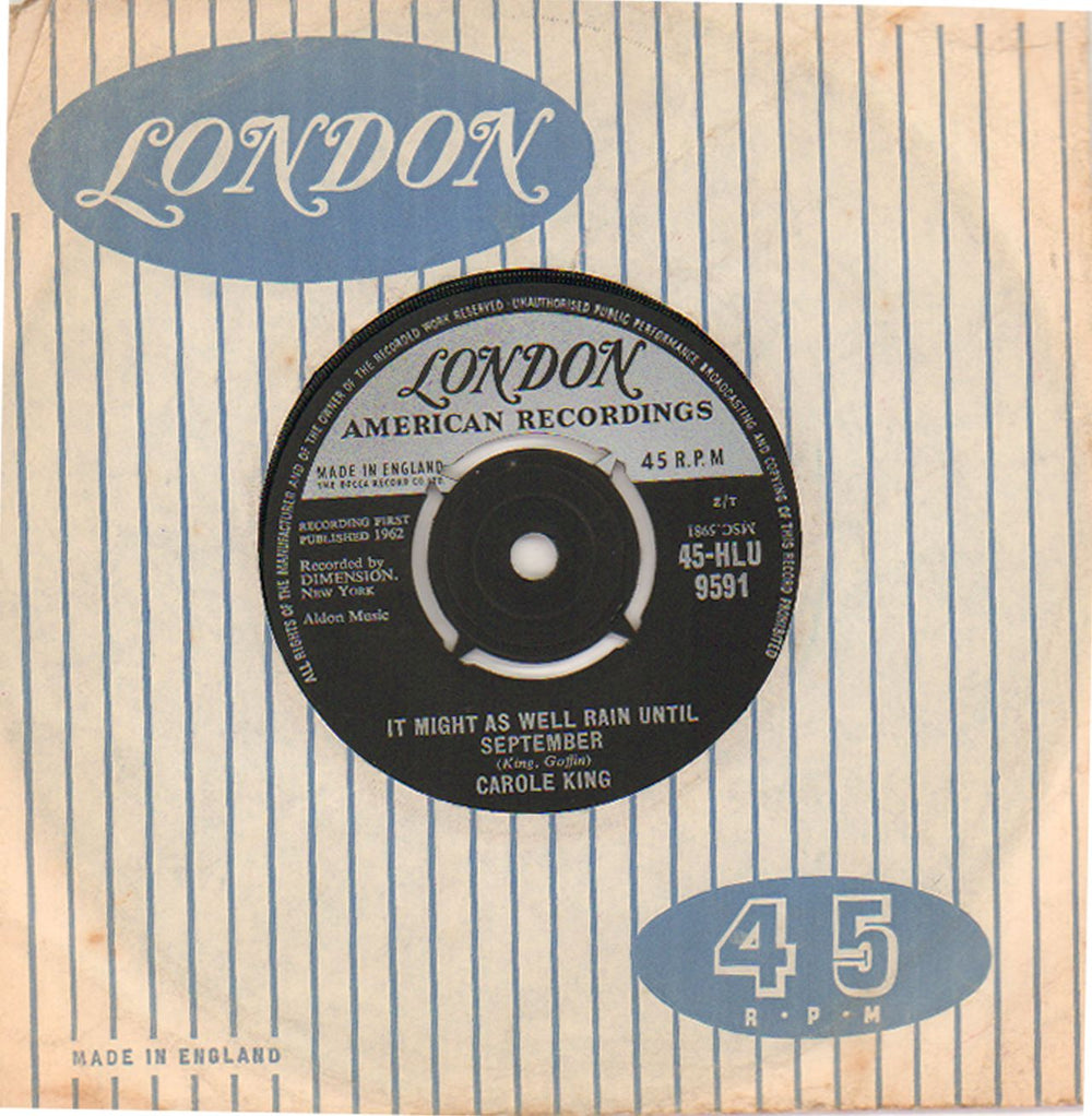 Carole King It Might As Well Rain Until September UK 7" vinyl single (7 inch record / 45) 45-HLU9591