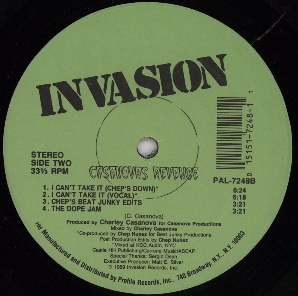 Casanovas Revenge Let's Work US 12" vinyl single (12 inch record / Maxi-single) 015151724811